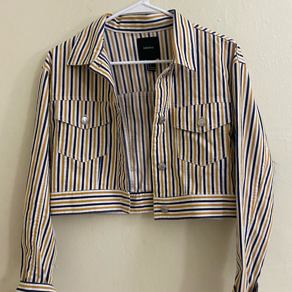 Forever 21 Cropped Striped Spring Jacket